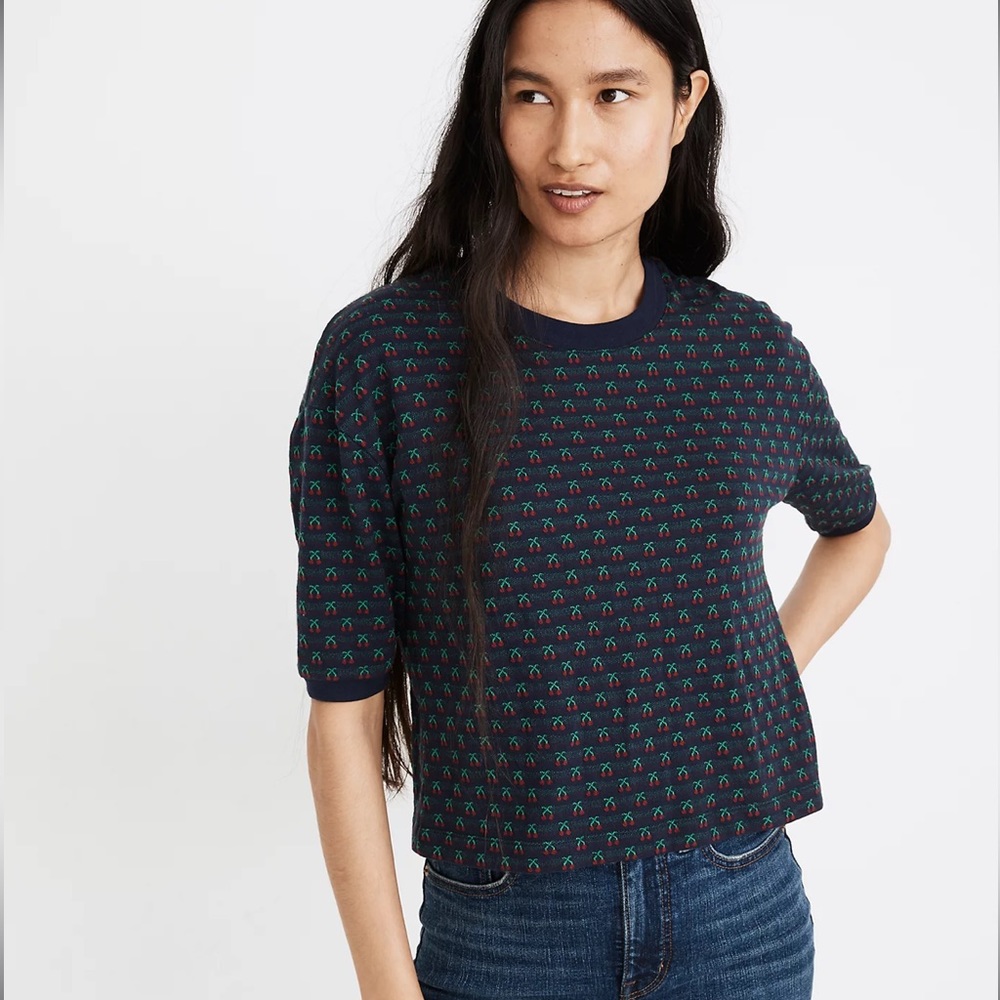 Madewell Cherry Jacquard Top